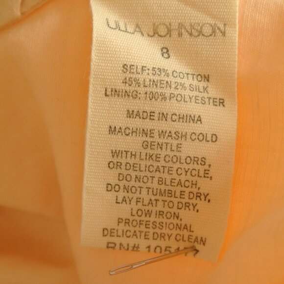 NEW Ulla Johnson Women's Tan and Pink Midi Dress SIZE 8   #2718 - Picture 9 of 10